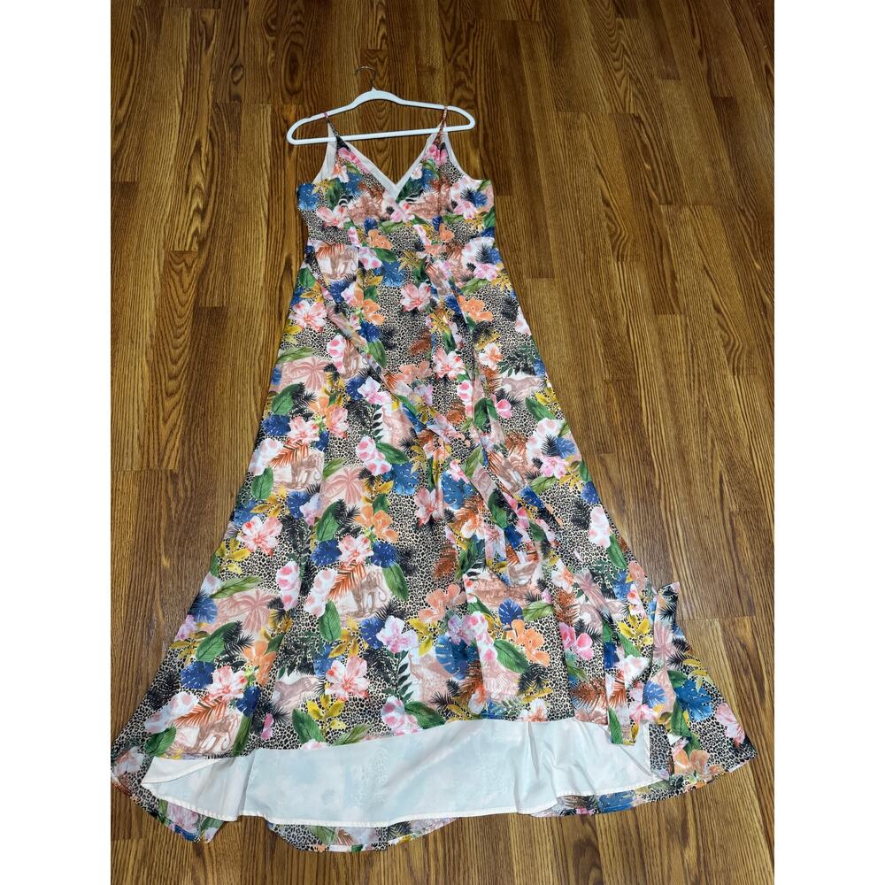 Hutch Leah Wrap Maxi Dress Sunset Floral Safari Print Boho Size M - Picture 11 of 14